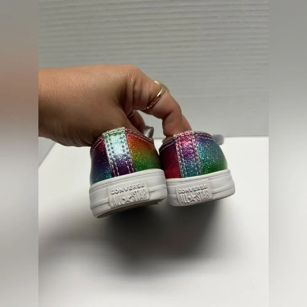 Converse All Star Rainbow‎ Metallic Glitter Sneakers –Size 7